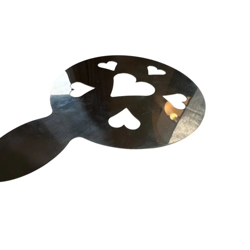 Crate and Barrel Cupcake / Cake Stencil, Stainless Steel. Hearts Valentine's Day